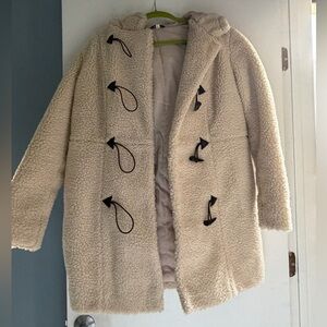 NEVER WORN: Cozy Cream Toggle Coat